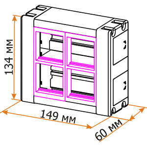 Настенный блок, сдвоенный, на 8 модулей Mosaic 45x45